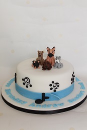 dog themed birthday cake